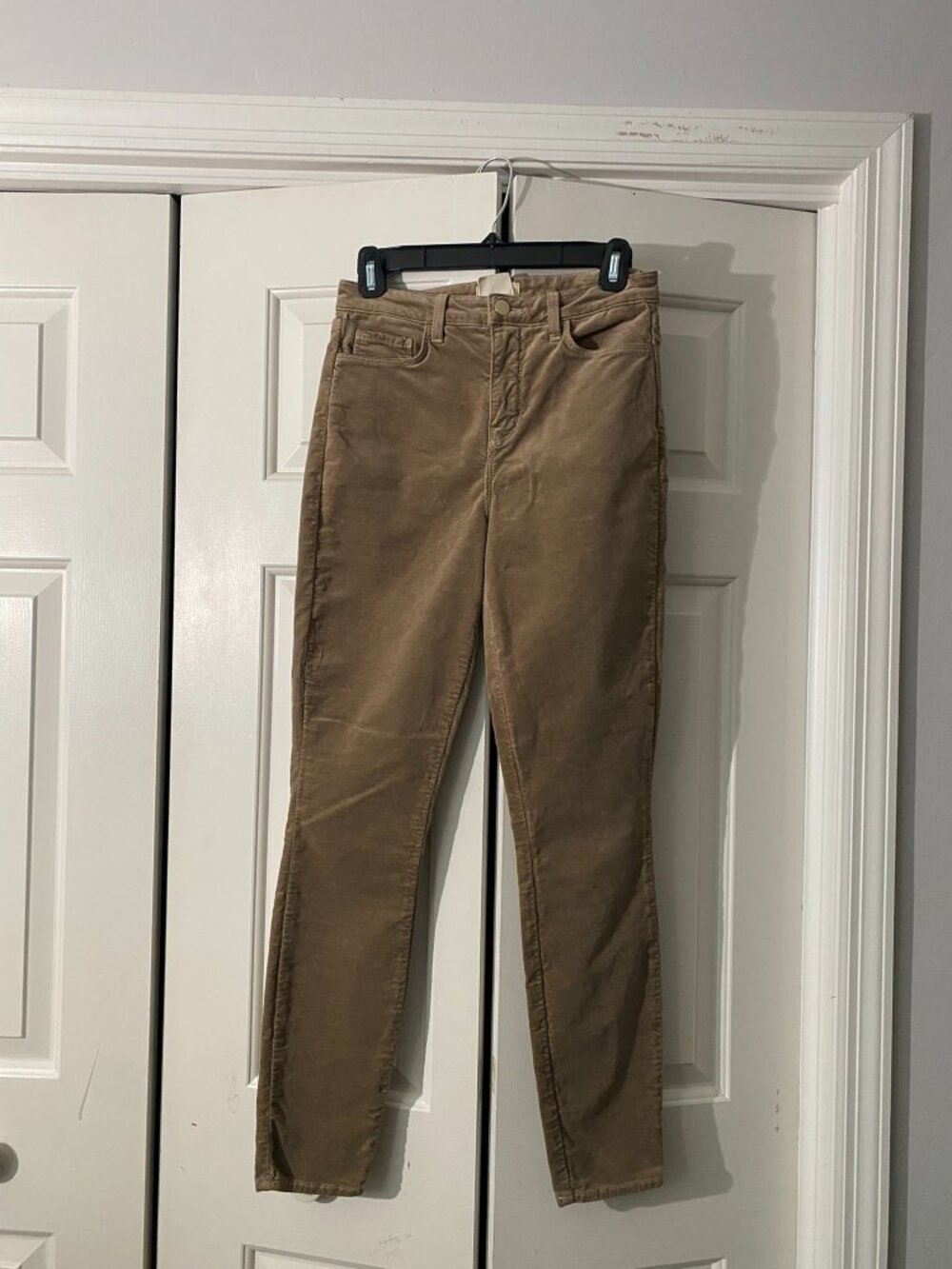 L'Agence Cotton Blend Corduroy Straight Leg Pants